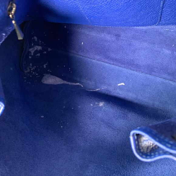 LONGCHAMP Blue Pebble Grain Leather Tote Handbag - Picture 9 of 11